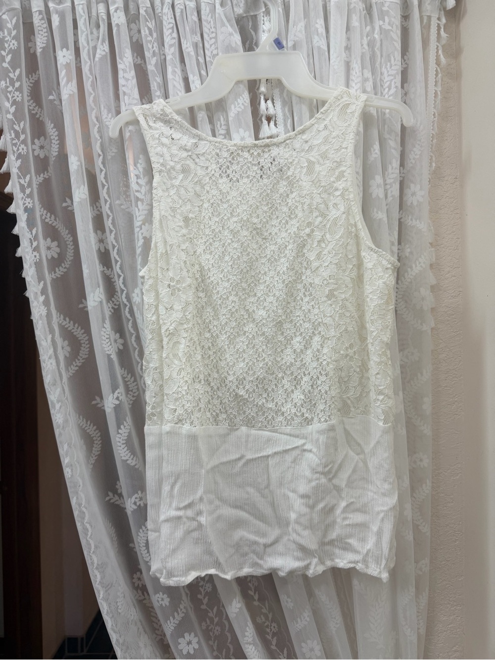 Lace-Back Ribbed Chemise Slip - White - Picture 3 of 3